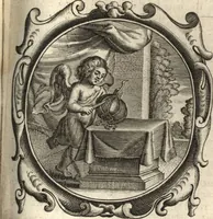 An illustration from Lucis euangelicae sub velum sacrorum emblematum reconditae, pars tertia : hoc est, caeleste pantheon, sive caelum novum in festa et gesta sanctorum totius anni, selectâ historiâ, & morali doctrinâ (1659)