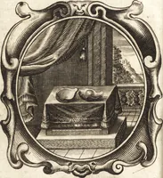 An illustration from Lucis euangelicae sub velum sacrorum emblematum reconditae, pars tertia : hoc est, caeleste pantheon, sive caelum novum in festa et gesta sanctorum totius anni, selectâ historiâ, & morali doctrinâ (1659)