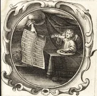 An illustration from Lucis euangelicae sub velum sacrorum emblematum reconditae, pars tertia : hoc est, caeleste pantheon, sive caelum novum in festa et gesta sanctorum totius anni, selectâ historiâ, & morali doctrinâ (1659)