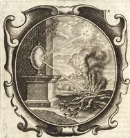 An illustration from Lucis euangelicae sub velum sacrorum emblematum reconditae, pars tertia : hoc est, caeleste pantheon, sive caelum novum in festa et gesta sanctorum totius anni, selectâ historiâ, & morali doctrinâ (1659)