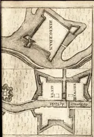 An illustration from The Netherland-historian : containing a true and exact relation of what hath passed in the late warrs between the King of Great Britain, and the French King with their allyes, against the States Generall of the United Provinces, from the beginning thereof anno. 1671 to the conclusion of peace between His aforesaid Majesty of Britain, and the said States, with the continuation of what hath since happened between France and his allyes, against the said States, and their confœderates, to the end of the year 1674 : illustrated with above 60 sculptures, being the exact delineations of the most principall fortifications in those provinces, and the pourtraictures of severall mighty princes and eminent officers (1675)