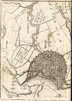 An illustration from The Netherland-historian : containing a true and exact relation of what hath passed in the late warrs between the King of Great Britain, and the French King with their allyes, against the States Generall of the United Provinces, from the beginning thereof anno. 1671 to the conclusion of peace between His aforesaid Majesty of Britain, and the said States, with the continuation of what hath since happened between France and his allyes, against the said States, and their confœderates, to the end of the year 1674 : illustrated with above 60 sculptures, being the exact delineations of the most principall fortifications in those provinces, and the pourtraictures of severall mighty princes and eminent officers (1675)