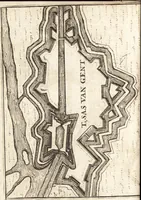 An illustration from The Netherland-historian : containing a true and exact relation of what hath passed in the late warrs between the King of Great Britain, and the French King with their allyes, against the States Generall of the United Provinces, from the beginning thereof anno. 1671 to the conclusion of peace between His aforesaid Majesty of Britain, and the said States, with the continuation of what hath since happened between France and his allyes, against the said States, and their confœderates, to the end of the year 1674 : illustrated with above 60 sculptures, being the exact delineations of the most principall fortifications in those provinces, and the pourtraictures of severall mighty princes and eminent officers (1675)