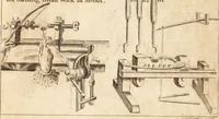 An illustration from A new and complete dictionary of arts and sciences : comprehending all the branches of useful knowledge, with accurate descriptions as well of the various machines, instruments, tools, figures, and schemes necessary for illustrating them, as of the classes, kinds, preparations, and uses of natural productions, whether animals, vegetables, minerals, fossils, or fluids : together with the kingdoms, provinces, cities, towns, and other remarkable places throughout the world : illustrated with above three hundred copper-plates, engraved by Mr. Jefferys, geographer to His Majesty : the whole extracted from the best authors in all languages (1763)