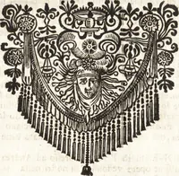 An illustration from Notizie de' professori del disegno da Cimabue in qua : per le quali si dimostra come, e per chi le bell' arti di pittura, scultura, e architettura lasciata la rozzezza delle maniere greca, e gottica, si siano in questi secoli ridotte all' antica loro perfezione (1681)