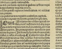 An illustration from Panormitanvs super tertio[-V.] Decretalium : Nicolai de Tvdeschis ... Commentaria in tertium Decretalium librum[-V. Decretalium libros] : unà cum summarijs & adnotationibus complurium doctissimorum iureconsultorum : ea nunc denuo fide excusa, ut mendae, si quae prius irrepserant, iam ferè nullae sint (1546)