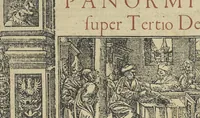 Picture 1 of 6 from Panormitanvs super tertio[-V.] Decretalium : Nicolai de Tvdeschis ... Commentaria in tertium Decretalium librum[-V. Decretalium libros] : unà cum summarijs & adnotationibus complurium doctissimorum iureconsultorum : ea nunc denuo fide excusa, ut mendae, si quae prius irrepserant, iam ferè nullae sint (1546), leaf 2