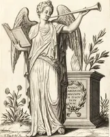 An illustration from Parnassvs cum imaginibus mvsarvm deorumq[ue] praesidum Hippocrenes : omnia depicta sunt, & distichis latinis illustrata (1601)