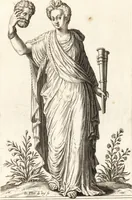 An illustration from Parnassvs cum imaginibus mvsarvm deorumq[ue] praesidum Hippocrenes : omnia depicta sunt, & distichis latinis illustrata (1601)