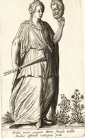 An illustration from Parnassvs cum imaginibus mvsarvm deorumq[ue] praesidum Hippocrenes : omnia depicta sunt, & distichis latinis illustrata (1601)