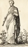 An illustration from Parnassvs cum imaginibus mvsarvm deorumq[ue] praesidum Hippocrenes : omnia depicta sunt, & distichis latinis illustrata (1601)