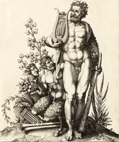 An illustration from Parnassvs cum imaginibus mvsarvm deorumq[ue] praesidum Hippocrenes : omnia depicta sunt, & distichis latinis illustrata (1601)
