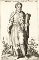 An illustration from Parnassvs cum imaginibus mvsarvm deorumq[ue] praesidum Hippocrenes : omnia depicta sunt, & distichis latinis illustrata (1601)