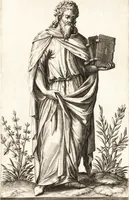 An illustration from Parnassvs cum imaginibus mvsarvm deorumq[ue] praesidum Hippocrenes : omnia depicta sunt, & distichis latinis illustrata (1601)