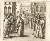 An illustration from Parnassvs cum imaginibus mvsarvm deorumq[ue] praesidum Hippocrenes : omnia depicta sunt, & distichis latinis illustrata (1601)