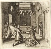An illustration from Parnassvs cum imaginibus mvsarvm deorumq[ue] praesidum Hippocrenes : omnia depicta sunt, & distichis latinis illustrata (1601)