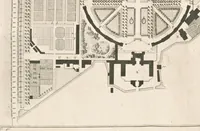 An illustration from Plans des plus beaux jardins pittoresques de France, d'Angleterre et d'Allemagne et des édifices, monumens, fabriques, etc. qui concurrent à leur embellissement, dans tous les genres d'architecture, tels que chinois, égyptien, anglais, arabe, moresque, etc. = Plans of the most beautiful picturesque gardens in France, England and Germany, and of the edifices, monuments, fabrics, etc., which contribute to their embellishment, of every kind of architecture, such as Chinese, Egyptian, English, Arabian, Moorish, etc. = Plaene der schoensten und malerischten Gaerten Frankreichs, Englands und Deutschlands ... : dédiés aux architectes et aux amateurs (1809)