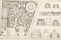 Picture 21 of 71 from Plans des plus beaux jardins pittoresques de France, d'Angleterre et d'Allemagne et des édifices, monumens, fabriques, etc. qui concurrent à leur embellissement, dans tous les genres d'architecture, tels que chinois, égyptien, anglais, arabe, moresque, etc. = Plans of the most beautiful picturesque gardens in France, England and Germany, and of the edifices, monuments, fabrics, etc., which contribute to their embellishment, of every kind of architecture, such as Chinese, Egyptian, English, Arabian, Moorish, etc. = Plaene der schoensten und malerischten Gaerten Frankreichs, Englands und Deutschlands ... : dédiés aux architectes et aux amateurs (1809), leaf 114