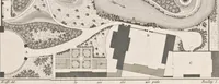 An illustration from Plans des plus beaux jardins pittoresques de France, d'Angleterre et d'Allemagne et des édifices, monumens, fabriques, etc. qui concurrent à leur embellissement, dans tous les genres d'architecture, tels que chinois, égyptien, anglais, arabe, moresque, etc. = Plans of the most beautiful picturesque gardens in France, England and Germany, and of the edifices, monuments, fabrics, etc., which contribute to their embellishment, of every kind of architecture, such as Chinese, Egyptian, English, Arabian, Moorish, etc. = Plaene der schoensten und malerischten Gaerten Frankreichs, Englands und Deutschlands ... : dédiés aux architectes et aux amateurs (1809)