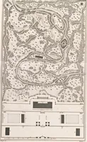 An illustration from Plans des plus beaux jardins pittoresques de France, d'Angleterre et d'Allemagne et des édifices, monumens, fabriques, etc. qui concurrent à leur embellissement, dans tous les genres d'architecture, tels que chinois, égyptien, anglais, arabe, moresque, etc. = Plans of the most beautiful picturesque gardens in France, England and Germany, and of the edifices, monuments, fabrics, etc., which contribute to their embellishment, of every kind of architecture, such as Chinese, Egyptian, English, Arabian, Moorish, etc. = Plaene der schoensten und malerischten Gaerten Frankreichs, Englands und Deutschlands ... : dédiés aux architectes et aux amateurs (1809)