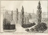 Picture 1 of 71 from Plans des plus beaux jardins pittoresques de France, d'Angleterre et d'Allemagne et des édifices, monumens, fabriques, etc. qui concurrent à leur embellissement, dans tous les genres d'architecture, tels que chinois, égyptien, anglais, arabe, moresque, etc. = Plans of the most beautiful picturesque gardens in France, England and Germany, and of the edifices, monuments, fabrics, etc., which contribute to their embellishment, of every kind of architecture, such as Chinese, Egyptian, English, Arabian, Moorish, etc. = Plaene der schoensten und malerischten Gaerten Frankreichs, Englands und Deutschlands ... : dédiés aux architectes et aux amateurs (1809), leaf 74