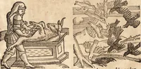 An illustration from Prodigiorvm ac ostentorvm chronicon : quae praeter naturae ordinem, motum, et operationem, et in svperioribus & his inferioribus mundi regionibus, ab exordio mundi usque ad haec nostra tempora, acciderunt ... (1557)