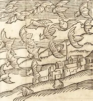 An illustration from Prodigiorvm ac ostentorvm chronicon : quae praeter naturae ordinem, motum, et operationem, et in svperioribus & his inferioribus mundi regionibus, ab exordio mundi usque ad haec nostra tempora, acciderunt ... (1557)
