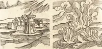 An illustration from Prodigiorvm ac ostentorvm chronicon : quae praeter naturae ordinem, motum, et operationem, et in svperioribus & his inferioribus mundi regionibus, ab exordio mundi usque ad haec nostra tempora, acciderunt ... (1557)