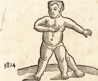 An illustration from Prodigiorvm ac ostentorvm chronicon : quae praeter naturae ordinem, motum, et operationem, et in svperioribus & his inferioribus mundi regionibus, ab exordio mundi usque ad haec nostra tempora, acciderunt ... (1557)