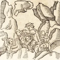 An illustration from Prodigiorvm ac ostentorvm chronicon : quae praeter naturae ordinem, motum, et operationem, et in svperioribus & his inferioribus mundi regionibus, ab exordio mundi usque ad haec nostra tempora, acciderunt ... (1557)