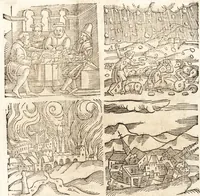 An illustration from Prodigiorvm ac ostentorvm chronicon : quae praeter naturae ordinem, motum, et operationem, et in svperioribus & his inferioribus mundi regionibus, ab exordio mundi usque ad haec nostra tempora, acciderunt ... (1557)