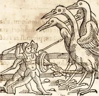 An illustration from Prodigiorvm ac ostentorvm chronicon : quae praeter naturae ordinem, motum, et operationem, et in svperioribus & his inferioribus mundi regionibus, ab exordio mundi usque ad haec nostra tempora, acciderunt ... (1557)
