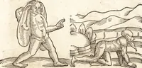 An illustration from Prodigiorvm ac ostentorvm chronicon : quae praeter naturae ordinem, motum, et operationem, et in svperioribus & his inferioribus mundi regionibus, ab exordio mundi usque ad haec nostra tempora, acciderunt ... (1557)