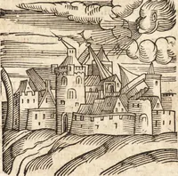 An illustration from Prodigiorvm ac ostentorvm chronicon : quae praeter naturae ordinem, motum, et operationem, et in svperioribus & his inferioribus mundi regionibus, ab exordio mundi usque ad haec nostra tempora, acciderunt ... (1557)