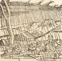 An illustration from Prodigiorvm ac ostentorvm chronicon : quae praeter naturae ordinem, motum, et operationem, et in svperioribus & his inferioribus mundi regionibus, ab exordio mundi usque ad haec nostra tempora, acciderunt ... (1557)