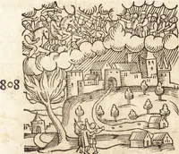 Picture 518 of 990 from Prodigiorvm ac ostentorvm chronicon : quae praeter naturae ordinem, motum, et operationem, et in svperioribus & his inferioribus mundi regionibus, ab exordio mundi usque ad haec nostra tempora, acciderunt ... (1557), leaf 351