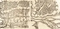 An illustration from Prodigiorvm ac ostentorvm chronicon : quae praeter naturae ordinem, motum, et operationem, et in svperioribus & his inferioribus mundi regionibus, ab exordio mundi usque ad haec nostra tempora, acciderunt ... (1557)