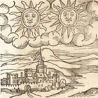 An illustration from Prodigiorvm ac ostentorvm chronicon : quae praeter naturae ordinem, motum, et operationem, et in svperioribus & his inferioribus mundi regionibus, ab exordio mundi usque ad haec nostra tempora, acciderunt ... (1557)