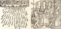 An illustration from Prodigiorvm ac ostentorvm chronicon : quae praeter naturae ordinem, motum, et operationem, et in svperioribus & his inferioribus mundi regionibus, ab exordio mundi usque ad haec nostra tempora, acciderunt ... (1557)