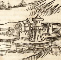 An illustration from Prodigiorvm ac ostentorvm chronicon : quae praeter naturae ordinem, motum, et operationem, et in svperioribus & his inferioribus mundi regionibus, ab exordio mundi usque ad haec nostra tempora, acciderunt ... (1557)