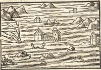An illustration from Prodigiorvm ac ostentorvm chronicon : quae praeter naturae ordinem, motum, et operationem, et in svperioribus & his inferioribus mundi regionibus, ab exordio mundi usque ad haec nostra tempora, acciderunt ... (1557)