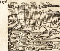An illustration from Prodigiorvm ac ostentorvm chronicon : quae praeter naturae ordinem, motum, et operationem, et in svperioribus & his inferioribus mundi regionibus, ab exordio mundi usque ad haec nostra tempora, acciderunt ... (1557)