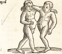 An illustration from Prodigiorvm ac ostentorvm chronicon : quae praeter naturae ordinem, motum, et operationem, et in svperioribus & his inferioribus mundi regionibus, ab exordio mundi usque ad haec nostra tempora, acciderunt ... (1557)