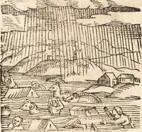 An illustration from Prodigiorvm ac ostentorvm chronicon : quae praeter naturae ordinem, motum, et operationem, et in svperioribus & his inferioribus mundi regionibus, ab exordio mundi usque ad haec nostra tempora, acciderunt ... (1557)