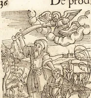 An illustration from Prodigiorvm ac ostentorvm chronicon : quae praeter naturae ordinem, motum, et operationem, et in svperioribus & his inferioribus mundi regionibus, ab exordio mundi usque ad haec nostra tempora, acciderunt ... (1557)