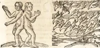 An illustration from Prodigiorvm ac ostentorvm chronicon : quae praeter naturae ordinem, motum, et operationem, et in svperioribus & his inferioribus mundi regionibus, ab exordio mundi usque ad haec nostra tempora, acciderunt ... (1557)