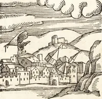 An illustration from Prodigiorvm ac ostentorvm chronicon : quae praeter naturae ordinem, motum, et operationem, et in svperioribus & his inferioribus mundi regionibus, ab exordio mundi usque ad haec nostra tempora, acciderunt ... (1557)