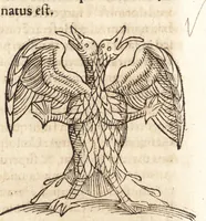 An illustration from Prodigiorvm ac ostentorvm chronicon : quae praeter naturae ordinem, motum, et operationem, et in svperioribus & his inferioribus mundi regionibus, ab exordio mundi usque ad haec nostra tempora, acciderunt ... (1557)