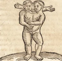 An illustration from Prodigiorvm ac ostentorvm chronicon : quae praeter naturae ordinem, motum, et operationem, et in svperioribus & his inferioribus mundi regionibus, ab exordio mundi usque ad haec nostra tempora, acciderunt ... (1557)