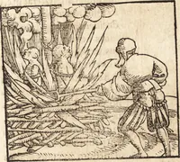 An illustration from Prodigiorvm ac ostentorvm chronicon : quae praeter naturae ordinem, motum, et operationem, et in svperioribus & his inferioribus mundi regionibus, ab exordio mundi usque ad haec nostra tempora, acciderunt ... (1557)